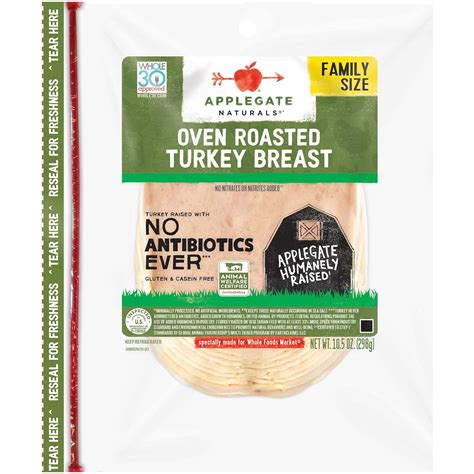 Applegate Tamaño familiar de pechuga de pavo asado al horno natural