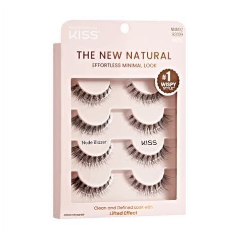 KISS The New Natural False Eyelashes Nude Blazer 12 Mm 4 Pairs 4 Pairs King Soopers