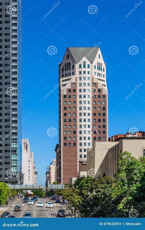 Perspective Of Skyscraper Downtown Los Angeles Editorial Photo Image