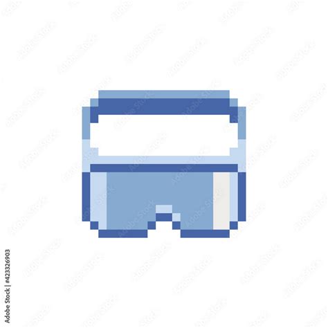 Medical Laboratory Goggles Protection Working Glasses Pixel Art Icon Ski Goggles Isolated