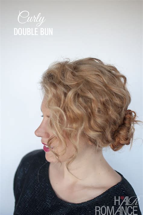 Hairstyle Tutorial For Curly Hair The Double Bun Hair Romance