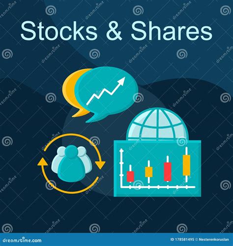 Stocks And Shares Flat Concept Vector Icon Stock Vector Illustration