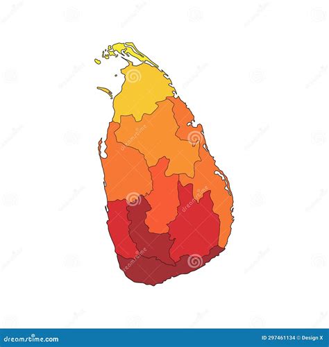 Detailed Map Of Sri Lanka Vector Illustration Sri Lanka Map Stock