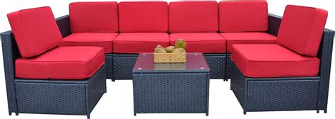 Amazon Mcombo Patio Furniture Sectional Pieces Wicker Sofa Set