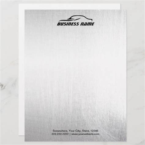 Automotive Auto Car Professional Metal Background Letterhead Zazzle