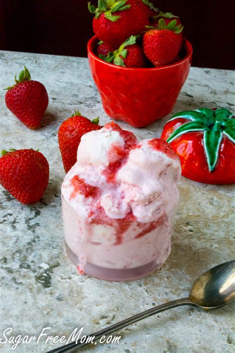 Keto Low Carb Strawberry Ice Cream No Churn Option Sugar Free Mom