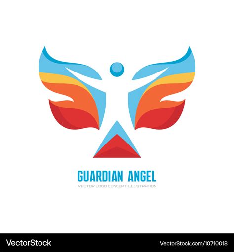 Guardian Angel Logo Template Concept Royalty Free Vector