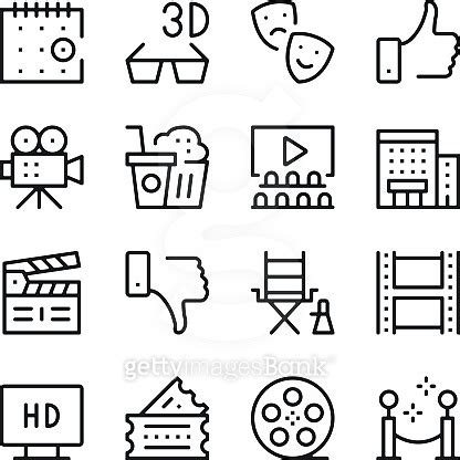 Cinema Line Icons Set Modern Graphic Design Concepts Simple Outline