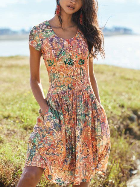 Cheap Bohemian Dresses Style Maxi Midi Floral Boho Dress Roselinlin