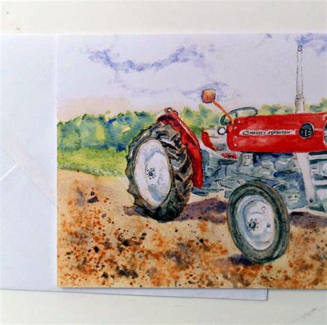 Blank Greetings Card A5 Massey Ferguson 135 Tra Folksy