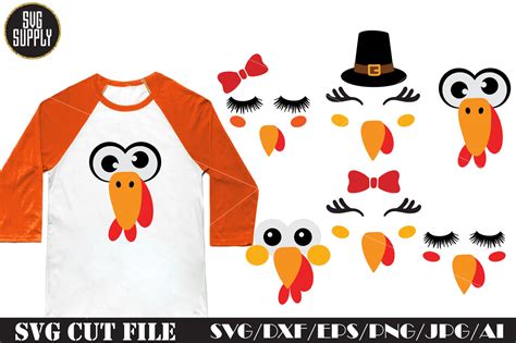 Turkey Face Set Svg Cut File By Svgsupply Thehungryjpeg