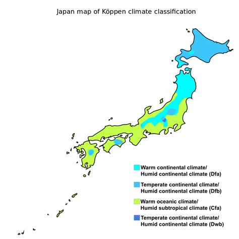 Japan - Japan map of Köppen climate classification. | Japan map, Japan, Climates