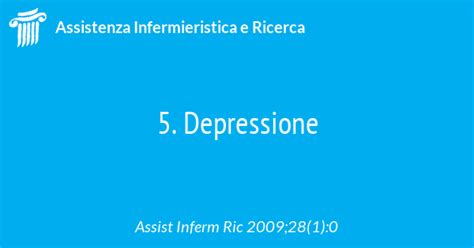 5 Depressione Assistenza Infermieristica E Ricerca