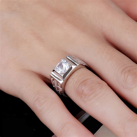 Classic Moissanite Ring For Men Moissanite Wedding Ring Adjutable