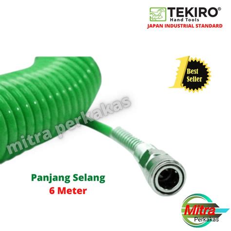 Jual Tekiro Recoil Hose Meter Selang Angin Kompresor Spiral Hijau