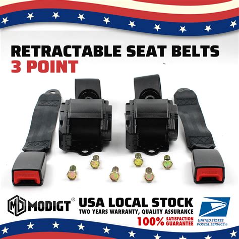 2 Universal 3 Point Retractable Seat Belts Fit For RAV4 1996 2017 EBay