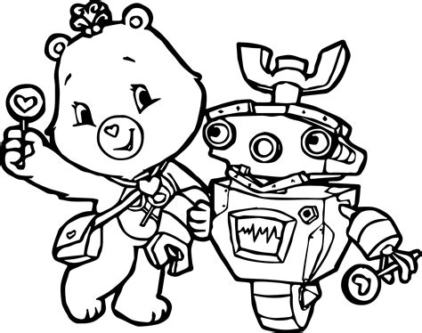 Awesome Robot Care Bears Adventures In Care A Lot Coloring Page Super