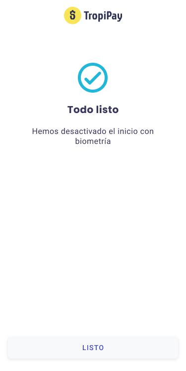 ¿cómo Inicio Sesión Con Biometría En Mi Cuenta Tropipay Help Tropipay