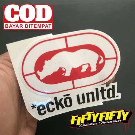 Jual Stiker Print Cut Ecko Unltd Stiker Printing Laminasi Glossy Stiker