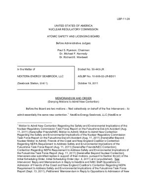 Fillable Online Board Memorandum And Order Denying Motions To Admit