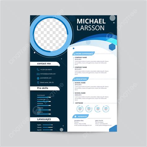 Resume Cv Design Template Download On Pngtree