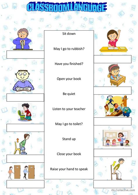 Classroom Language English Esl Worksheets Pdf And Doc