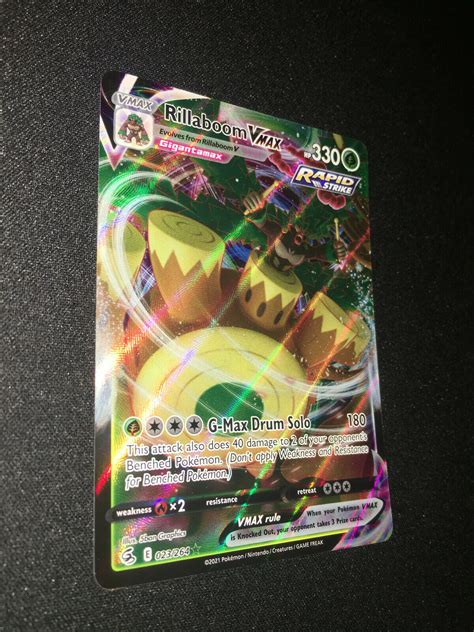 Mavin Pokemon 2021 Fusion Strike Rillaboom VMAX Ultra Rare 23 264 MINT