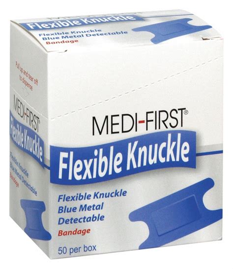 MEDI-FIRST Fabric Knuckle Bandages, 3 in x 1 3/4 in, Blue - 3JMG1|65250 - Grainger