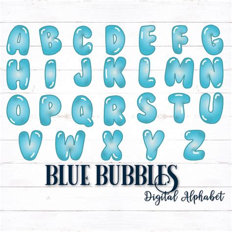 Printable Digital Alphabet Letters Bubble Letters Bubble Alphabet