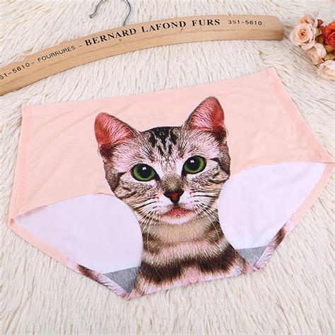 Buy Women Pussycat Panties Fashion Cat Printed Underwear Seamless Brief At Affordable Prices