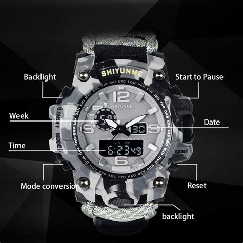 Buy Shiyunme Led Military Watch With Compass Thermometer M Men