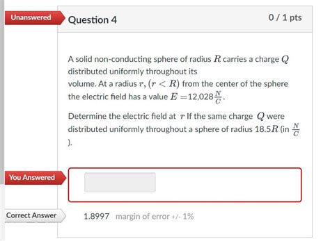 Solved A Solid Non Conducting Sphere Of Radius R Carries A Chegg