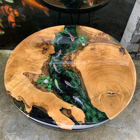 Epoxid Harz Tisch Blau Erdtisch Platte Mit Epoxid Inlay Burl Etsy