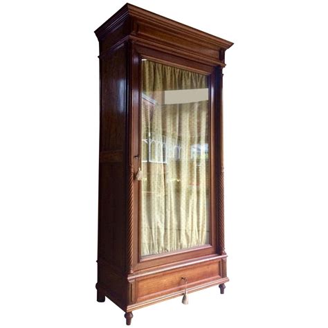 Stunning French Armoire Wardrobe Mahogany Glass Fronted Antique 19th Century At 1stdibs Glass