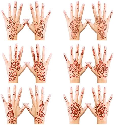 6 Sheets Brown Henna Temporary Tattoo Stickers Price In Saudi Arabia