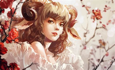 Anime Girl With Sheep Horns