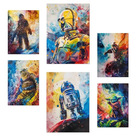 Lot De Star Wars En Couleur Affiches Avec Illustration Design Pour