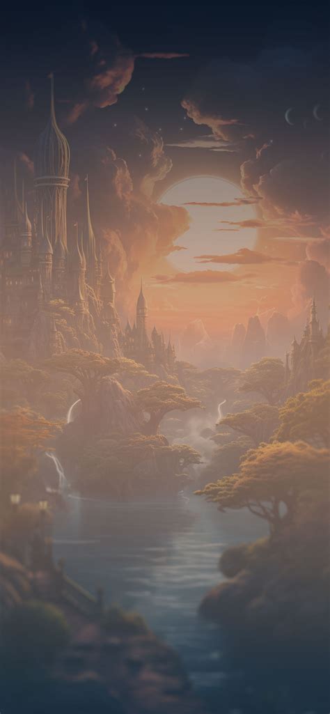 Sun Elven Castle Landscape Wallpapers Fantasy Wallpaper K