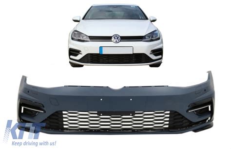 Front Bumper Suitable For Vw Golf 75 Vii Facelift 2017 Up R Line Design