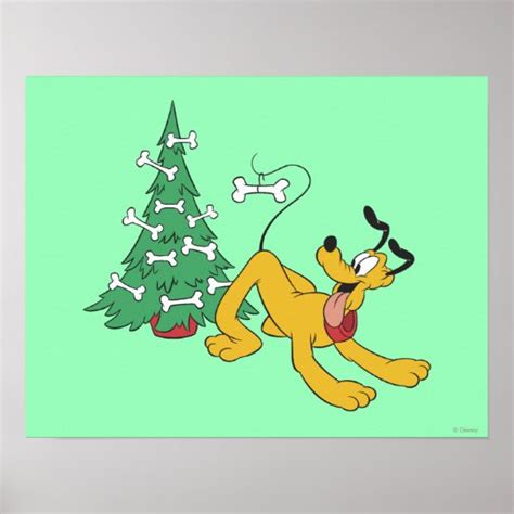 Pluto At Christmas Poster Zazzle