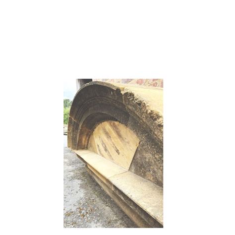 Antique Reclaimed Listings Limestone Arched Pediment With Plinth