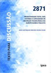 Reposit Rio Do Conhecimento Do Ipea Produtividade Total Dos Fatores E