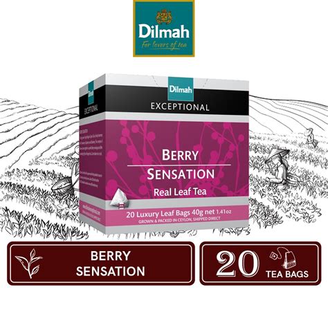 Dilmah Exceptional Ceylon Black Tea With Berry Sensation Teabags X