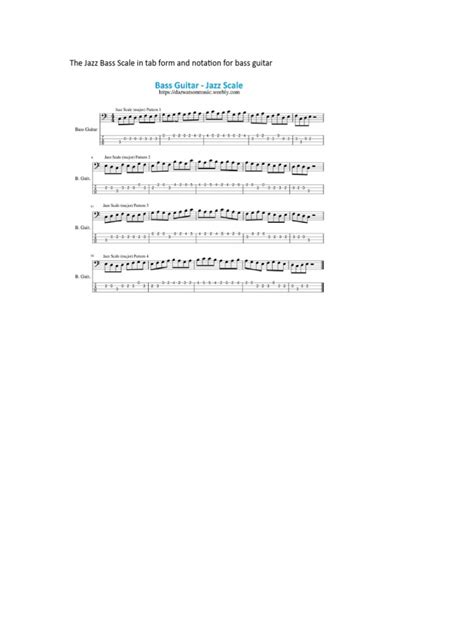 The Jazz Bass Guitar Scale | PDF