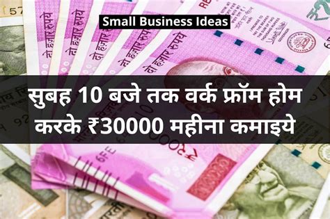 Small Business Ideas सुबह 10 बजे तक वर्क फ्रॉम होम करके ₹30000 महीना