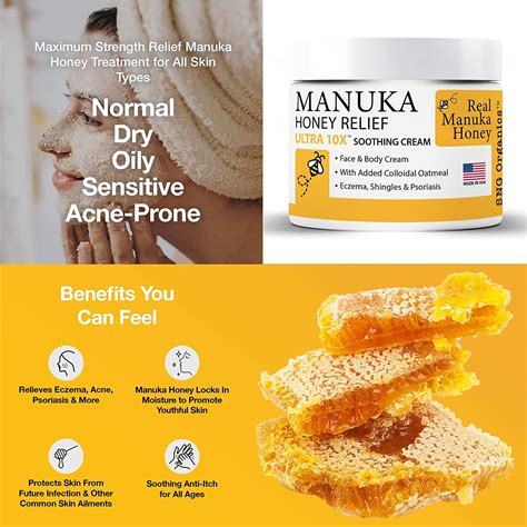 Manuka Honey Eczema Cream 8oz Moisturizing Lotion For Itchy Dry