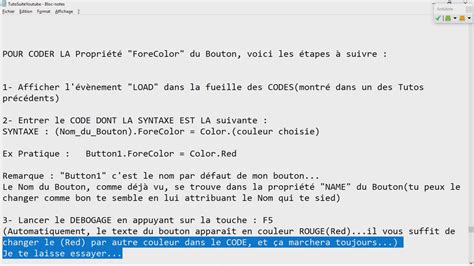 Visual Basic 39 Comment CODER la Propriété ForeColor du Bouton VB NET