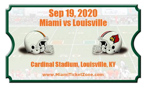 Miami Hurricanes Vs Louisville Cardinals Football Tickets 091920