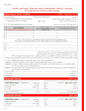 Fillable Online Tax Residency Self Certification Form Fax Email Print