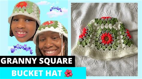 Crochet Granny Square Bucket Hat YouTube